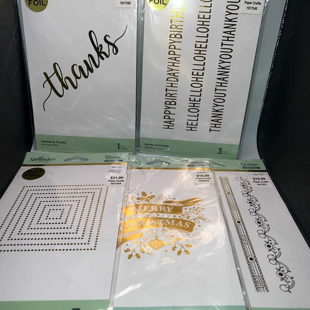Spellbinders NWT Lot Of 5 Glimmer Hot Foil Plates